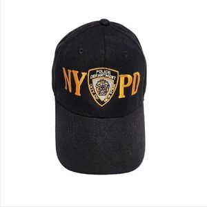 Vintage NYPD City Of New York Baseball Cap Black Gold